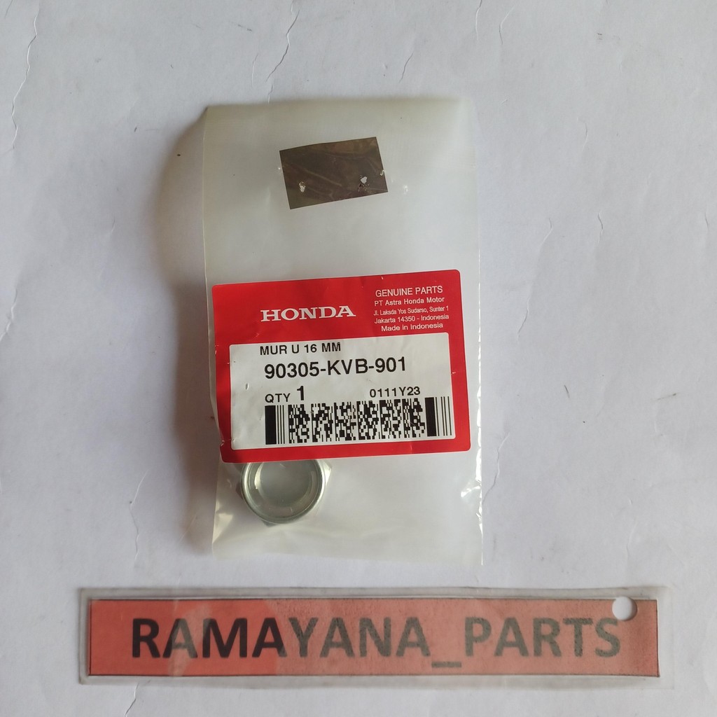 น๊อตเพลาหลัง Matic Nut U 16MM 90305KVB901