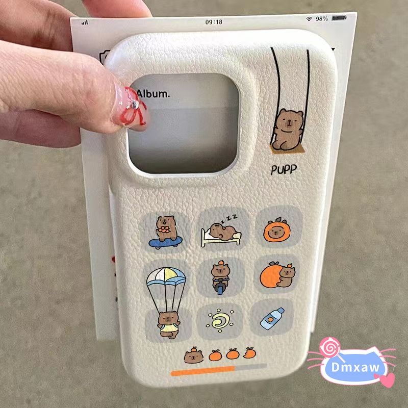น่ารัก Capybara หนังเคสโทรศัพท์สําหรับ Vivo V40 V30 V29 Lite V27 V27E V23 V20 V17 Neo ปลอกการ์ตูนที่มีสีสันตลกกันกระแทกนุ่มปกหลัง