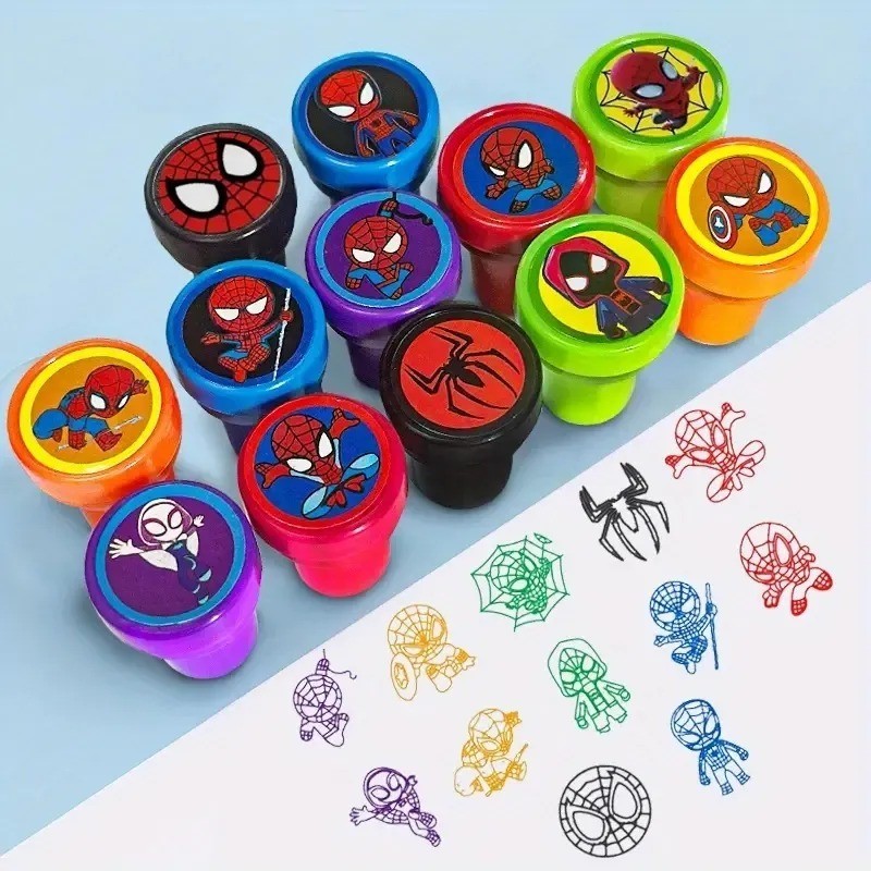 การ์ตูน Hero‐Pattern Self-Inking Kids Stamps พร้อมเปลือกหอยสีสดใส