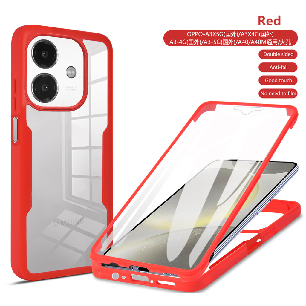 YBDเคสโทรศัพท์แบบนุ่มสําหรับOPPO A5 Pro A5X A3X A3 A40 A40M A5i Realmeหมายเหตุ 70 70Tเปลือกฟิล์มแบบบูรณาการสองด้านเต็มแพ็คเกจป้องกันการตก