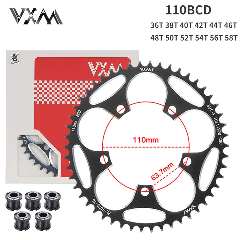 VXM 110BCD Chainring 5 สกรูแผ่นจักรยานแคบกว้าง Chainwheel, สําหรับ Shimano R7000 R8000 R9100 R9000 4