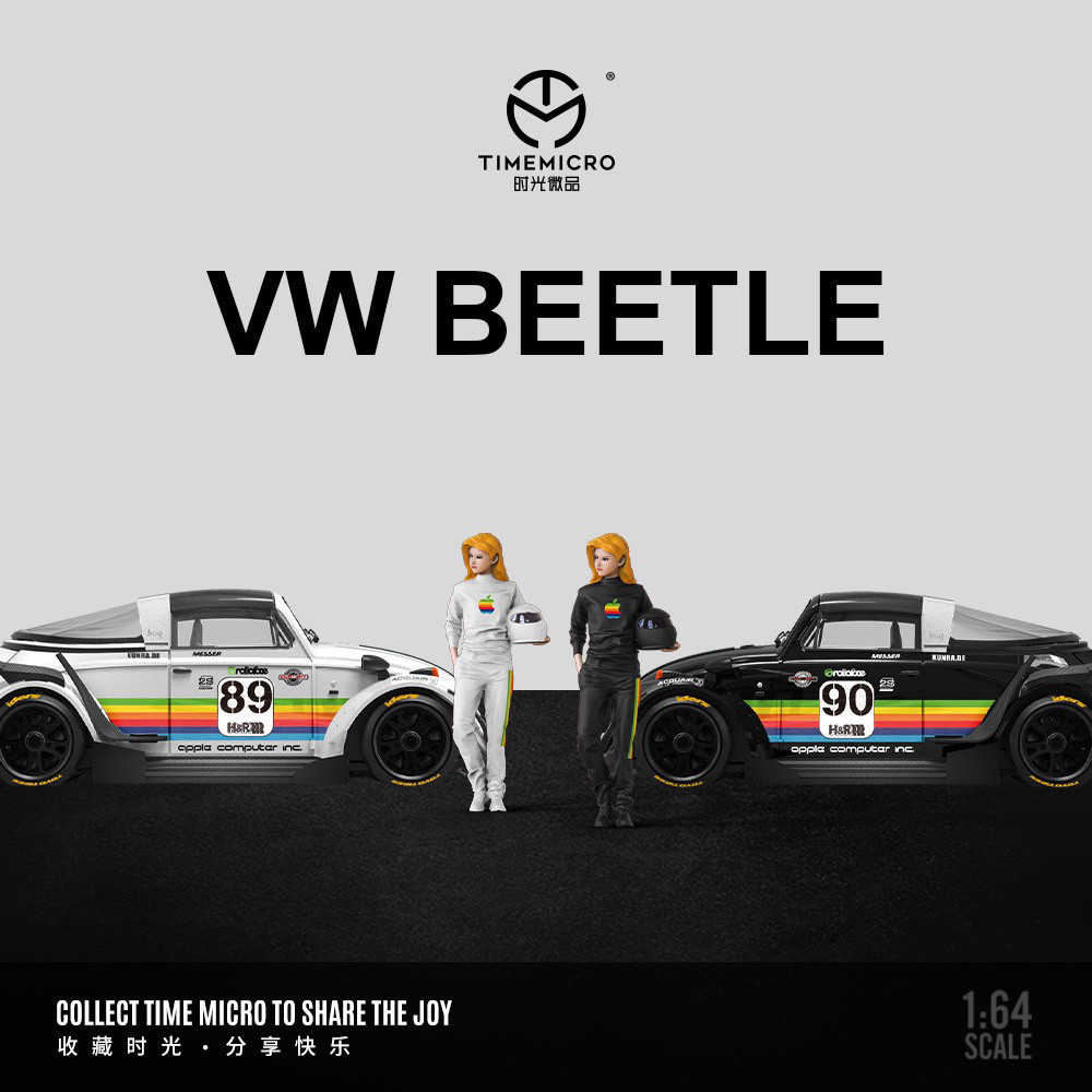 TM 1/64 Beetle White Apple Black Apple Alloy Car Model Diecast Car Toy Collection ของขวัญวันเกิด