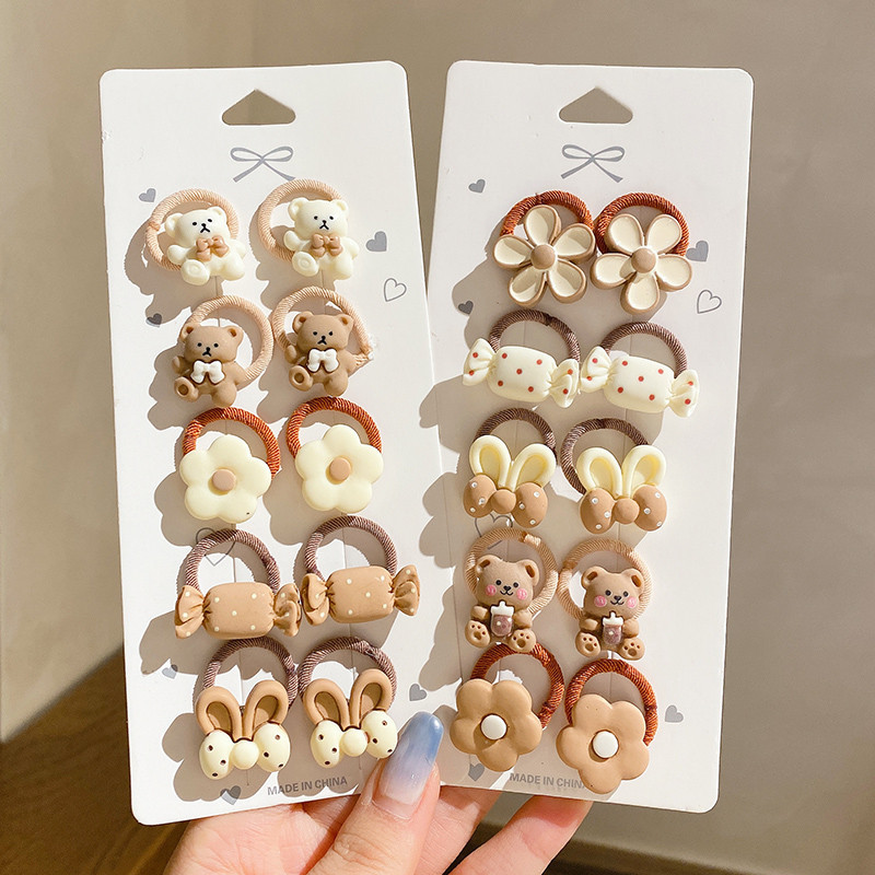 20ชิ้นเกาหลีแฟชั่นเด็กการ์ตูนหมียางรัดผมวงที่มีความยืดหยุ่นที่ดีและเชือกผมเด็กอุปกรณ์ผม - รูปที่ 4