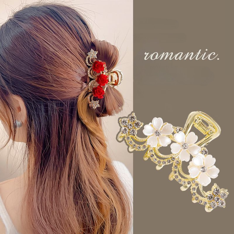 กิ๊บติดผมโลหะขนาดกลาง 7 ซม. สไตล์เจ้าหญิงหญิง Jasmine Rose คลิปฉลามระดับไฮเอนด์ Headpiece