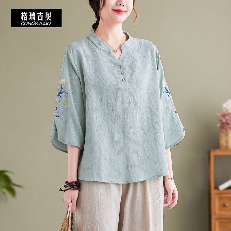 ใหม่🔥 ชุดเซ็ต 2 ชิ้น หลวม เสื้อคนแก่+กางเกงขากว้าง ใส่สวยดูดี - รูปที่ 3