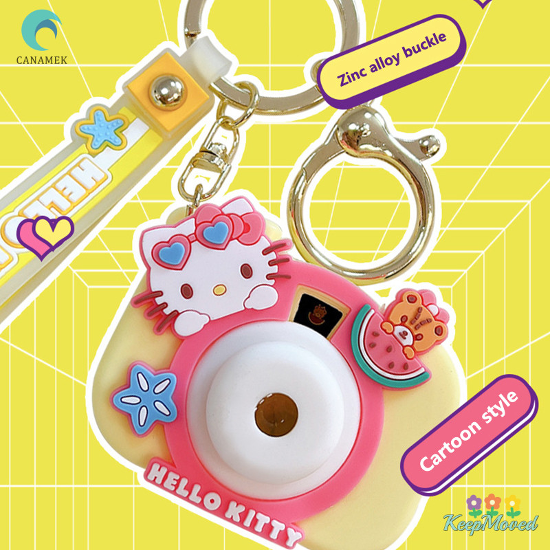 Keepmoved Sanrio อะนิเมะ Hello Kitty พวงกุญแจ My Melody Cinnamoroll กล้องฉายภาพการ์ตูนจี้พวงกุญแจรถแขวนเครื่องประดับ ﻿ ใหม่ ใหม่