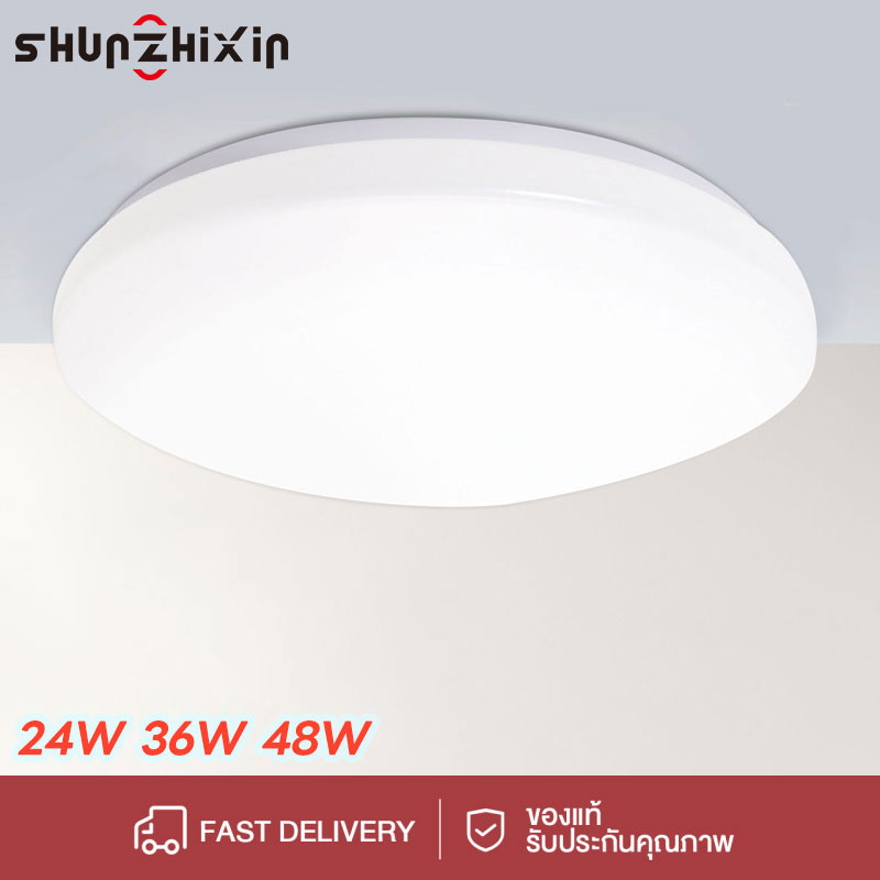 SZX LED 24W/36W/48W ไฟเพดาน กันแมลง กันน้ำ โคมไฟเพดาน ติดตั้งง่าย แบบบางเฉียบ ใช้ในห้องครัว ห้องน้ำ ทางเดิน โคมไฟระเบียง