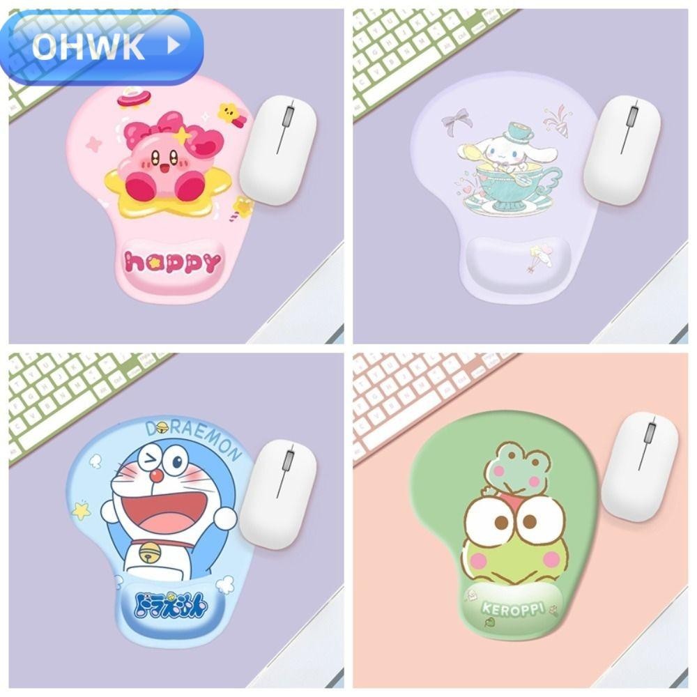 Ohwk แผ่นรองเมาส์รองข้อมือ, แผ่นรองเมาส์รองรับมือ Crayon Xiao Xin Kuromi, ซิลิโคนคุณภาพสูงสบาย Ergonomic Gaming Mousepad Universal