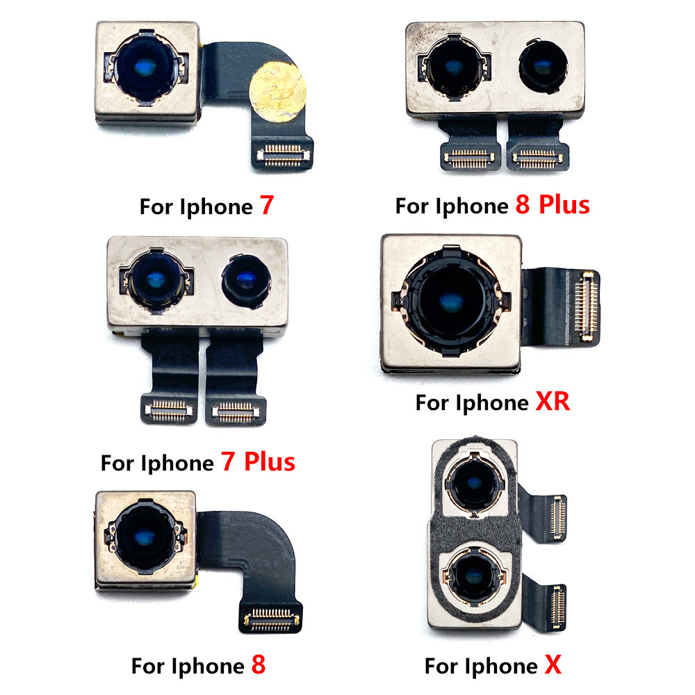 สําหรับ IPhone 7 8 Plus X XR XS Max ด้านหลังโมดูลกล้องด้านหลัง Flex Cable + เปลี่ยนกล้องด้านหน้า Facing