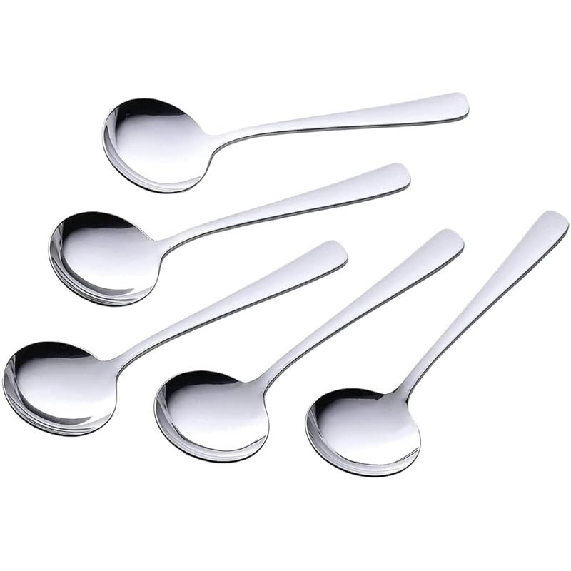 Shimomura Kihan Spoon Set of 5 【Made in Japan】 Dishwasher Safe, Fingerprint Resistant, Easy to Scoop