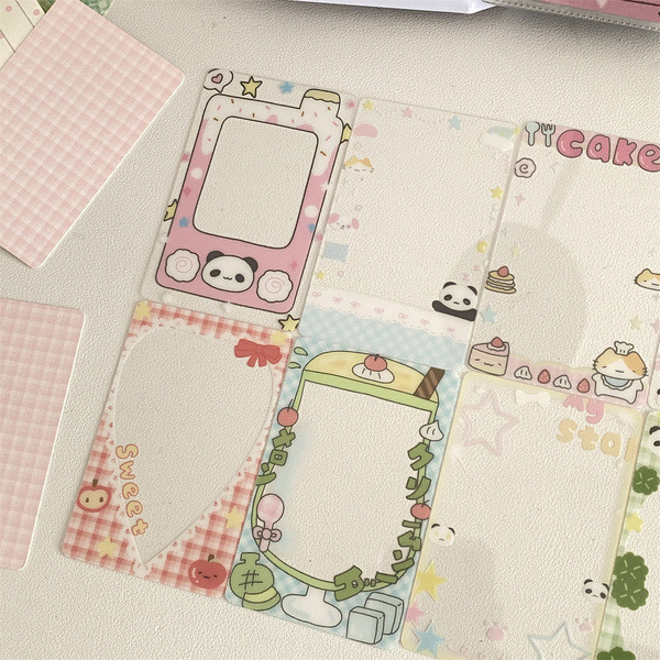 Steve 8 ชิ้นชุดน่ารักการ์ตูน Panda 3 นิ้ว PET โปร่งใสการ์ด Photo Card ตกแต่งโปร่งใสการ์ดขนาดเล็ก Hpop