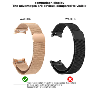 Milanese Loop สําหรับ Samsung Galaxy Watch 7 6 5 4 40/44 มม.5Pro สร้อยข้อมือโลหะสําหรับ Galaxy Watch 4 6 คลาสสิก 47 มม.43 มม.