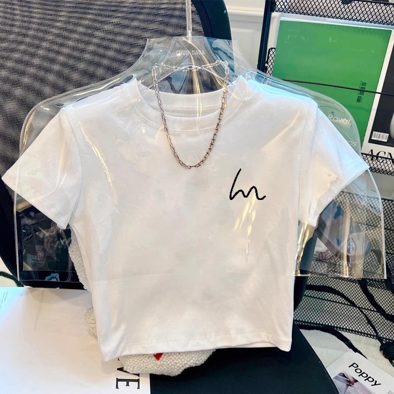 พร้อมส่ง เสื้อครอปแขนสั้น ผ้าคัตคอน นิ่มใส่สบาย #แขนสั้น 100%Cotton T-shirt เสื้อน่ารัก เสื้อยืดผู้หญิง