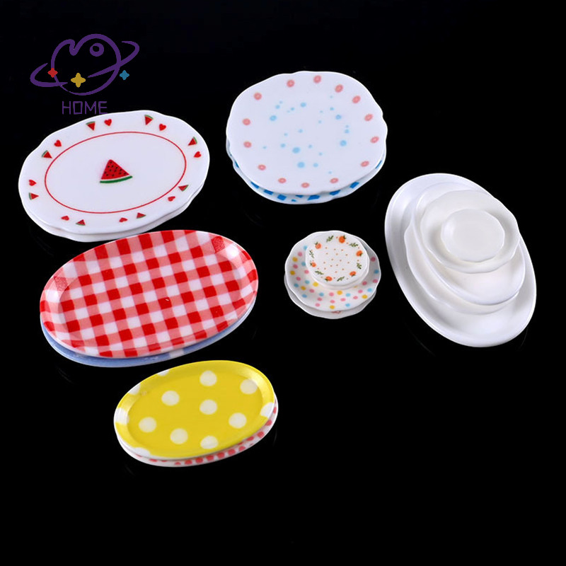 [mayhome] 5 ชิ้น 1/12 ตุ๊กตาจานอาหารการ์ตูนตุ๊กตามินิจานครัวตกแต่งตุ๊กตาเครื่องใช้ในบ้านแกล้งทําเป็นเล่นของเล่น {TH}