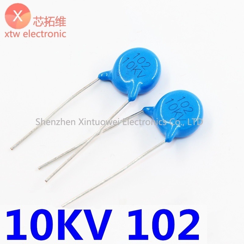 10 ชิ้น/ล็อตตัวเก็บประจุเซรามิคแรงดันสูง 102K 10KV 10KV102 1000PF 1nF Y5T ทั่วไปใช้เครื่องเชื่อม