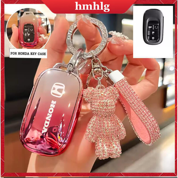Honda สมาร์ทกุญแจรถสําหรับ Honda All-New Civic FE RS / CRV6 Gen / HRV 2022-2024 Key Case Keyless Smart Entry Key Holder