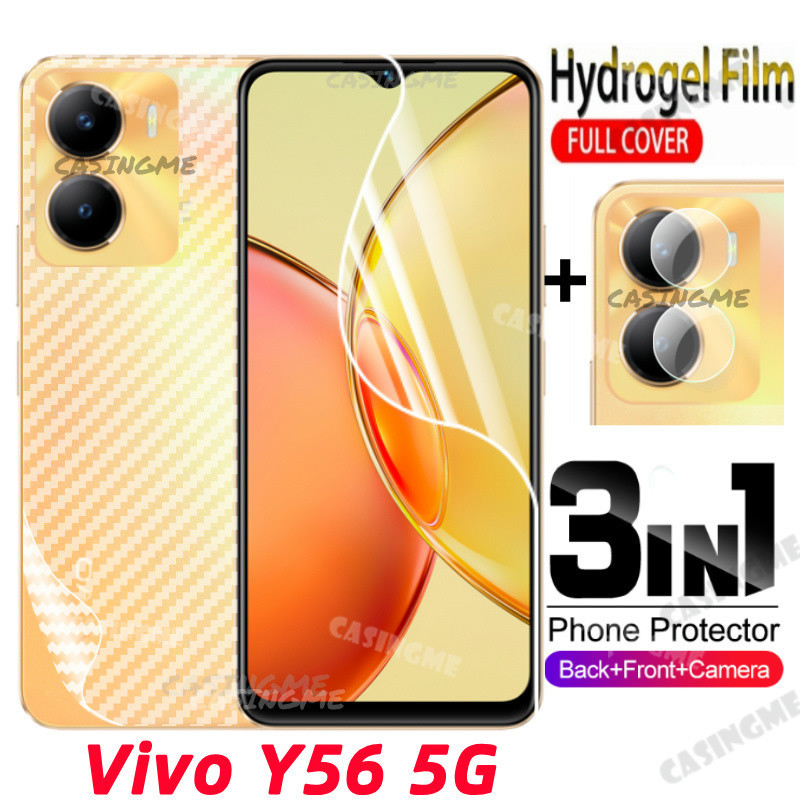 Vivo Y56 5G 2024 3in1 ป้องกันหน้าจอนุ่มกล้องด้านหลังป้องกันฟิล์มHydrogelสําหรับVivo Y56 5G VivoY56 Y