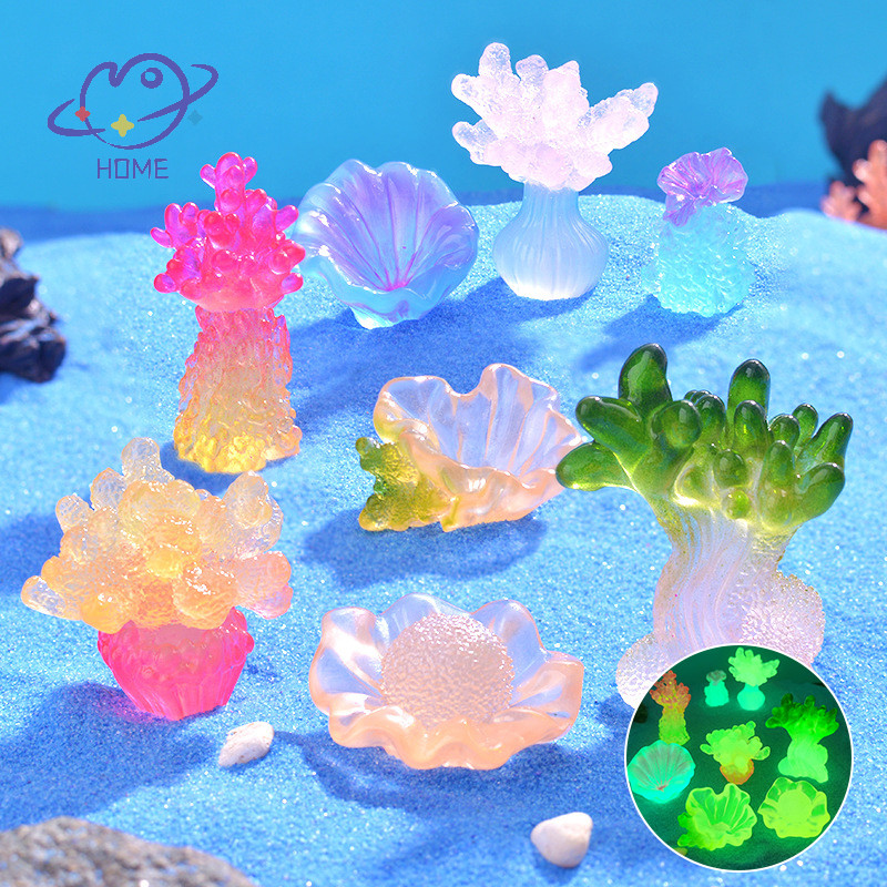 [mayhome] Marine Luminous Coral Micro เครื่องประดับภูมิทัศน์เรืองแสงปะการังหอยนางรม DIY เดสก์ท็อปปลา Aquarium Decor ของเล่นตุ๊กตารุ่น {TH}