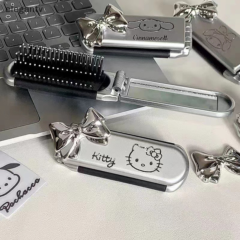 Egn Sanrio การ์ตูนน่ารักพับ Air Cushion หวีผู้หญิงนวดหนังศีรษะหวีแบบพกพาแปรงผม Hairdressing เครื่องมือกระจก N