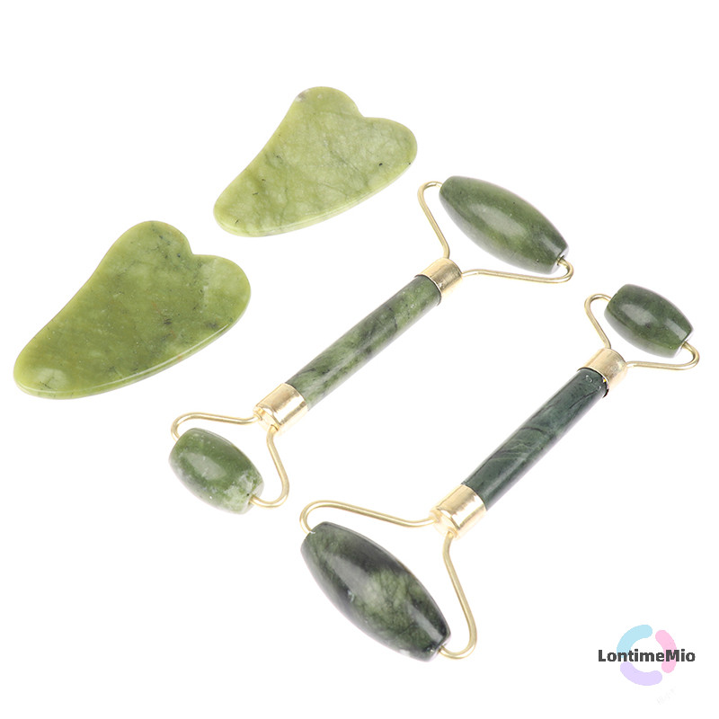 Lontimemio] ลูกกลิ้งนวด + กระดาน Guasha SPA Scraper Stone เครื่องนวดหน้าชุดใหม่