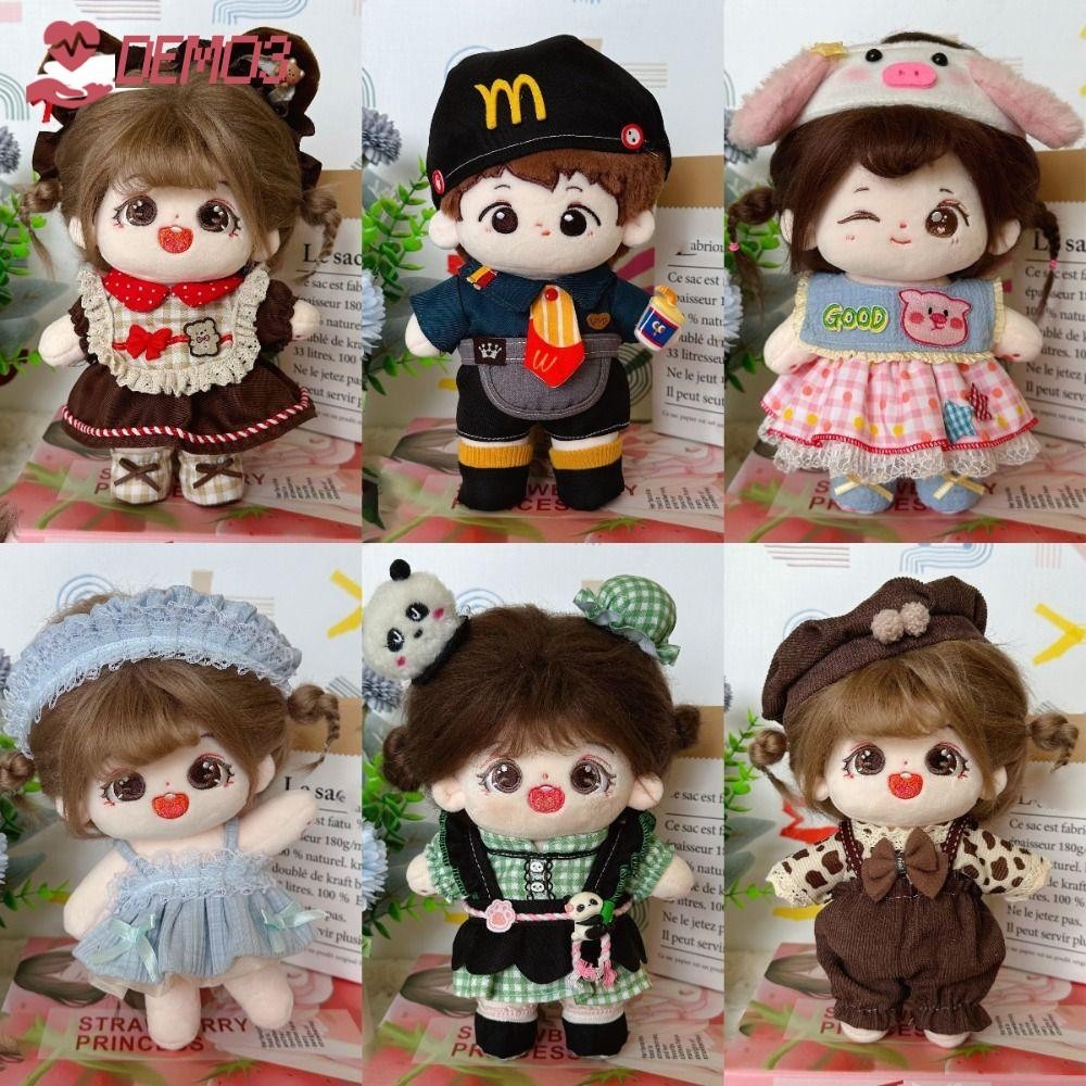 [ดีโม3]ชุดเสื้อผ้าตุ๊กตา,20ซม.ตุ๊กตาผ้าฝ้าย บีเจดี ชุดตุ๊กตา,การ์ตูน อบ11ทํามือคอสเพลย์อุปกรณ์ประกอบฉากมินิเจ้าหญิงกระโปรงเด็กของเล่น