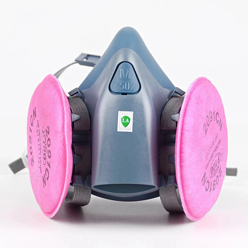 7502 หน้ากากช่วยหายใจหน้ากากป้องกันภาพวาดอุตสาหกรรมสเปรย์ฝุ่นหน้ากากป้องกันแก๊สพิษพร้อม 501 5N11 600