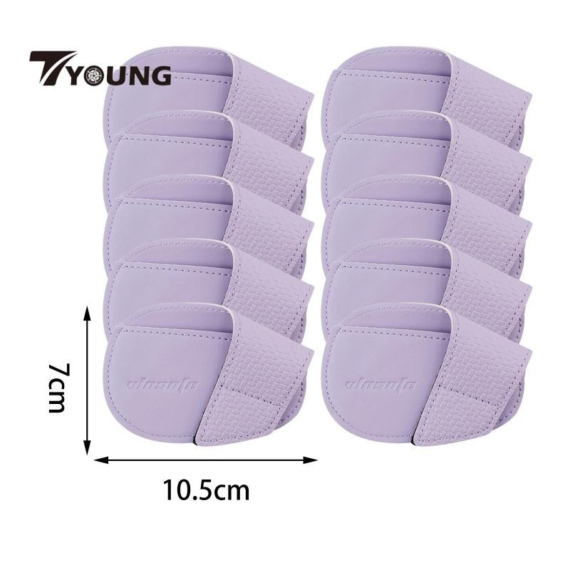 [ 10x Golf Iron Headcover Golf Cover ทนต่อการสึกหรอ PU แบบพกพาน้ําหนักเบา