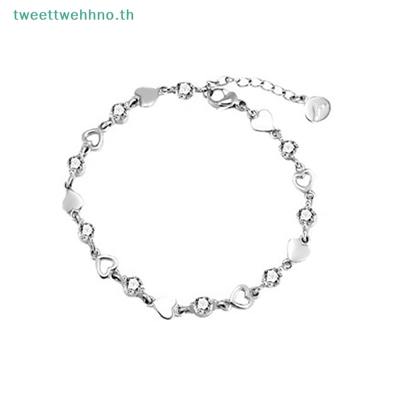 Tweettwehno ส่วนบุคคล Sweet Love Heart Zircon สร้อยข้อมืออารมณ์สร้อยข้อมือ Hollow Heart น่ารักสร้อยข้อมือผู้หญิงเครื่องประดับ TH