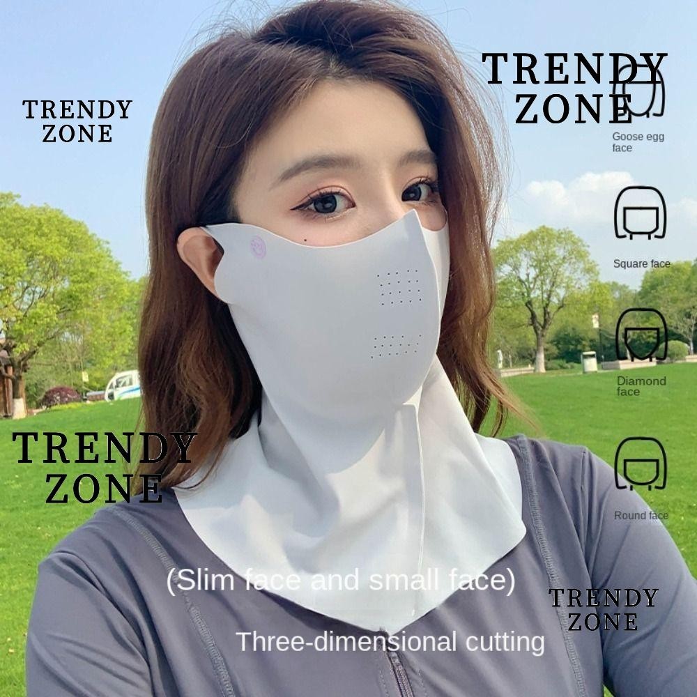 Trendyzone ครีมกันแดด , Face Shield Anti-UV Ice Silk, Daily Cover Face Thin Breathable Driving Face Summer