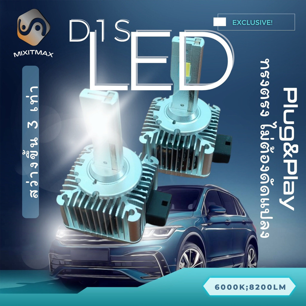 1คู่ หลอดไฟ LED D1S / D1R ชุดแปลงไฟ Xenon 16400lm ซีนอน BiXenon - MixITMax