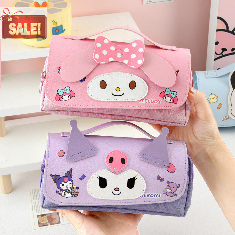 Bl การ์ตูนน่ารัก Sanrio ความจุขนาดใหญ่กล่องดินสอ Kuromi Pachacco Melody กระเป๋าดินสอกระเป๋าเครื่องเขียนเด็กเก็บกระเป๋าอุปกรณ์การเรียน A