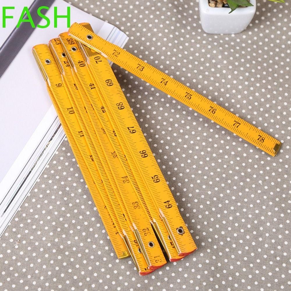 Fash 1M 2M ไม้บรรทัดไม้พับ, ขนาดสองด้าน DIY Craft Inch & Metric Drawing Ruler, การสอนการวาดภาพแบบพกพาใช้ทั่วไปวัดไม้บรรทัดเครื่องมือร่าง