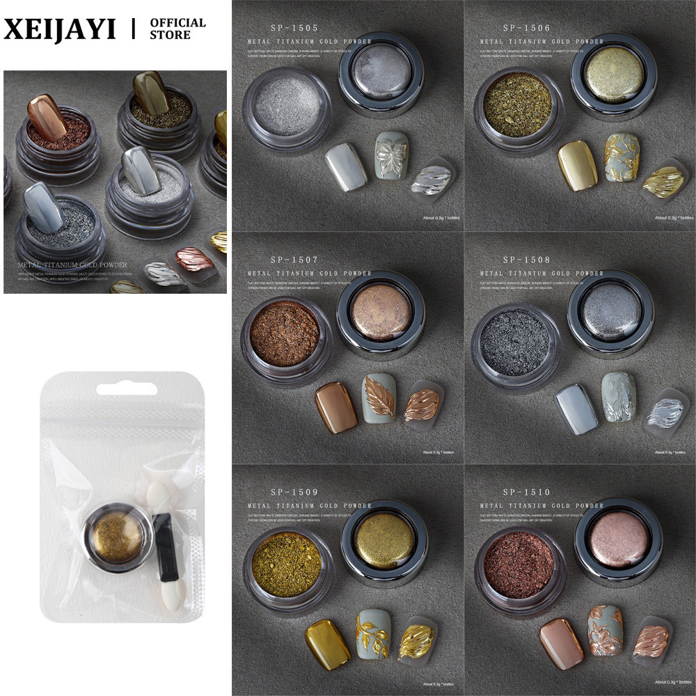 Nail Art Metallic Titanium Magic Mirror Powder Electroplated โลหะ Glitter เล็บผงตกแต่งเล็บเล็บเครื่องมือสําหรับเล็บ Shop