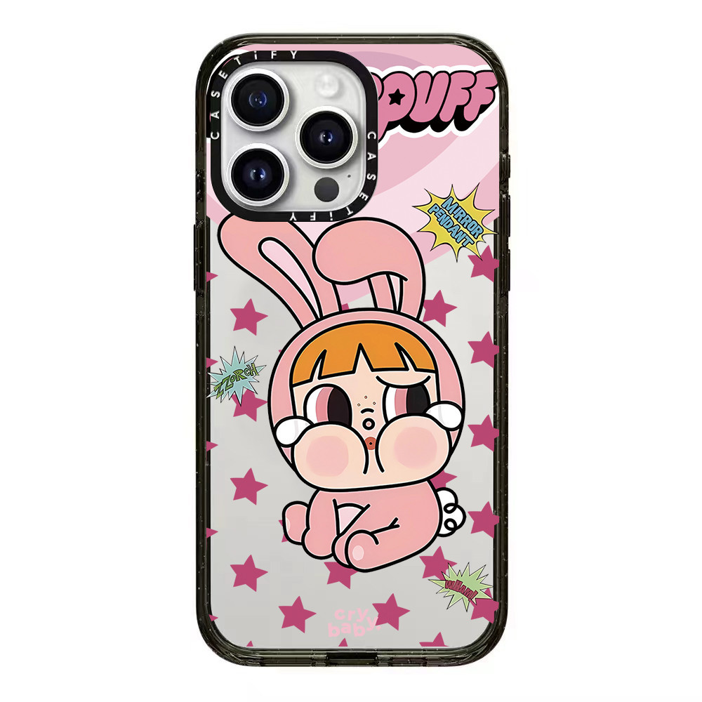 Bubble Mart กระเป๋าร้องไห้สาวอะคริลิคเคสโทรศัพท์สําหรับ IPhone 15 ProMax 15Pro 15 14 13 12 11 Pro Max กรณีแพคเกจเต็มรูปแบบดูดซับแรงกระแทก frosted hard ฝาหลัง