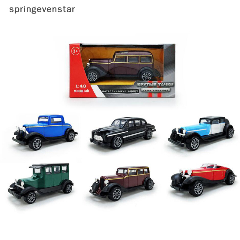 Springevenstar 1:43 โลหะผสม Vintage Diecast รุ่นคลาสสิกดึงกลับรถขนาดเล็กรถ Springevenstar