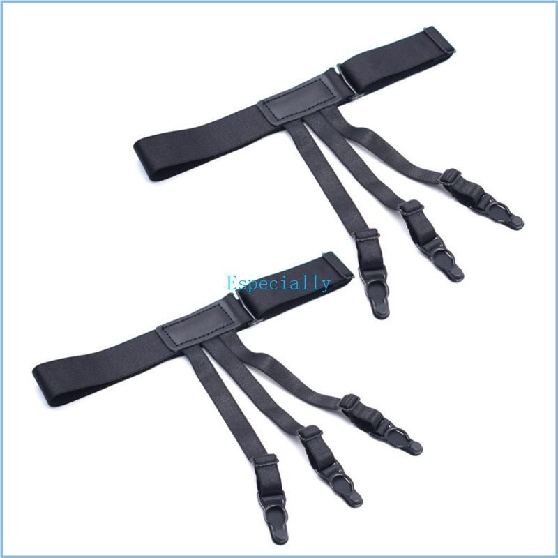 Esp 2 ชิ้นชุดขายืดหยุ่น Suspenders พลาสติกล็อค Clamps เสื้อ Stays ผู้ถือสายรัด
