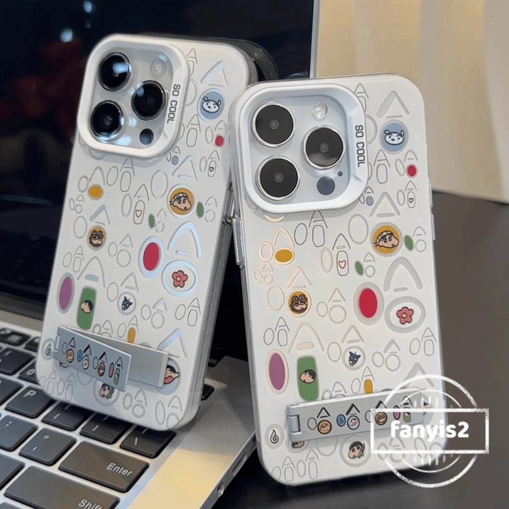 เข้ากันได้สําหรับiphone 15 14 13 12 11 Pro Max X Xr Xs Max 7 8 Plus INSการ์ตูนน่ารักChinเคสโทรศัพท์พร้อมขายึดกันกระแทกป้องกันปกหลัง