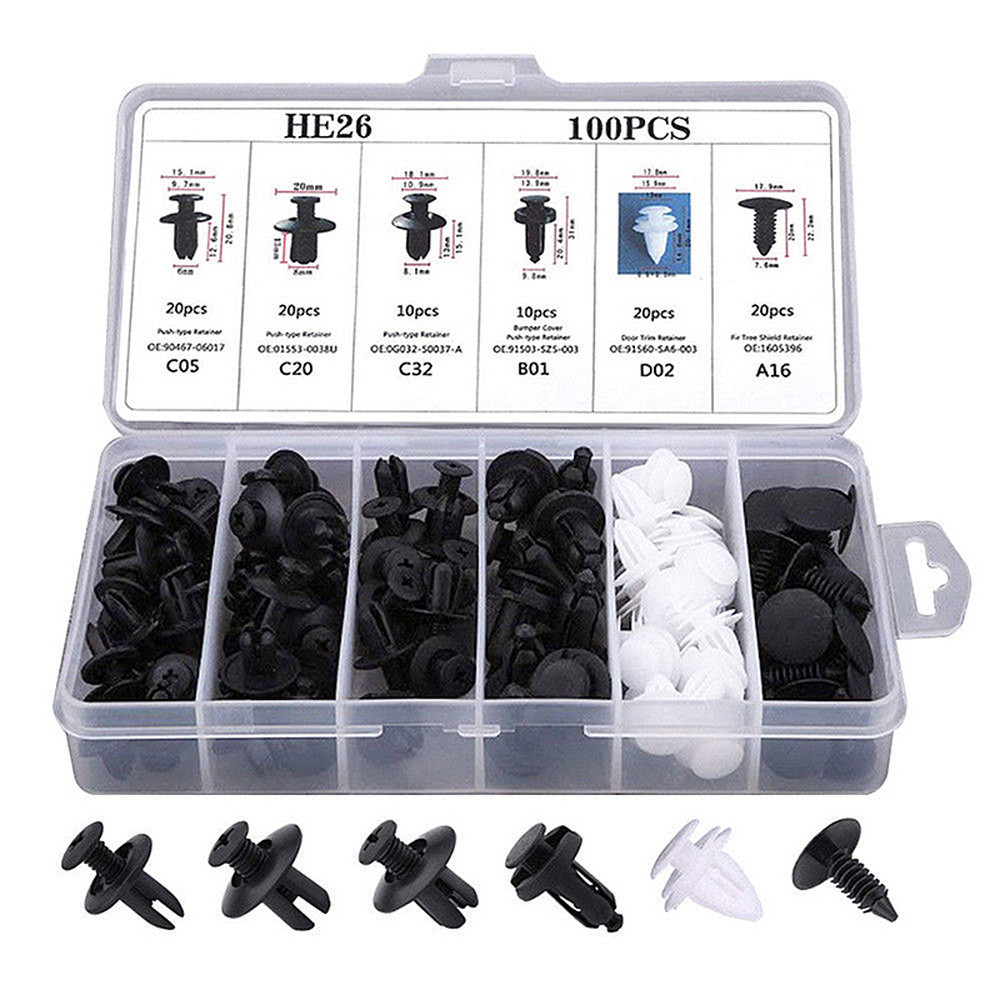 หลายรุ่นชุด 100 ชิ้นผสม Auto Fastener คลิปสําหรับ MITSUBISHI Lancer EX 10 Lancer X Outlander ASX Colt Pajero Sport