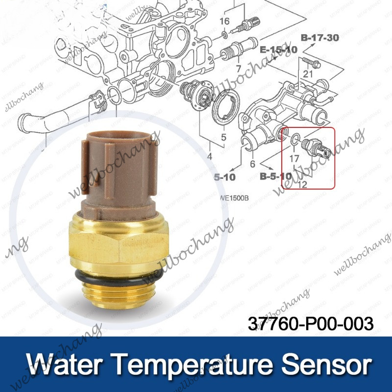 Mtap หม้อน้ํา Coolant พัดลมอุณหภูมิน้ําสวิทช์เซ็นเซอร์สําหรับ HONDA CRV S9A CIVIC ES EK FIT JAZZ SAA CITY SEL ODYSSEY STREAM TL MDX 37760-P00-003