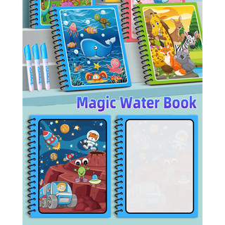 Reusable Magic Water Coloring Book Painting Set Kids Drawing Educational Toys Gifts for Boys Girls