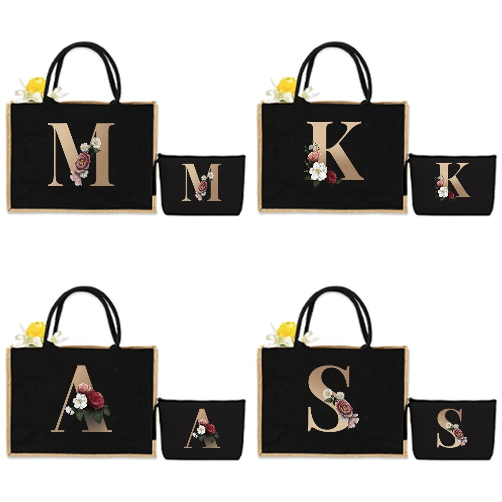 ถุงใช้ได้เสมอ ถุงยึดผ้า ถุงเครื่องสำอาง Tote Bag Set ｇold  Design
