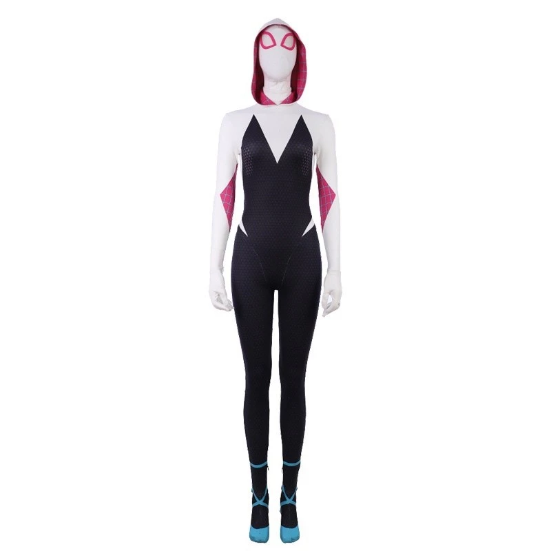Gwen หญิง Spider-Man cos Spider-Man คู่ขนานจักรวาล jumpsuit คอสเพลย์เครื่องแต่งกายเสื้อผ้าเทศกาลหญิงคอสเพลย์ชุด thumbnail 6