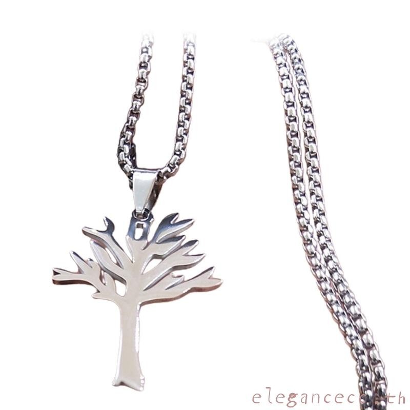 Elegan Life Tree จี้สร้อยคอสแตนเลส Clavicle Chain ตกแต่งปรับความยาว Neckchain สําหรับผู้หญิงและ Me