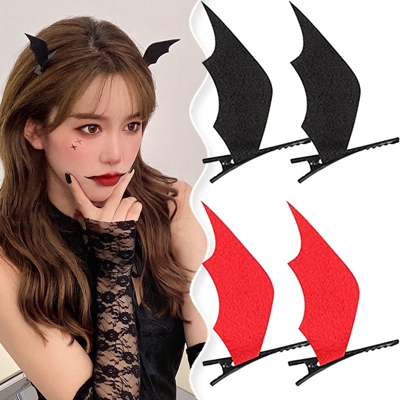 Devil Hairgrips ค้างคาวคลิปผมปีกค้างคาว Hairpins Dress-up ฮาโลวีนคอสเพลย์ปาร์ตี้อุปกรณ์เสริมผม