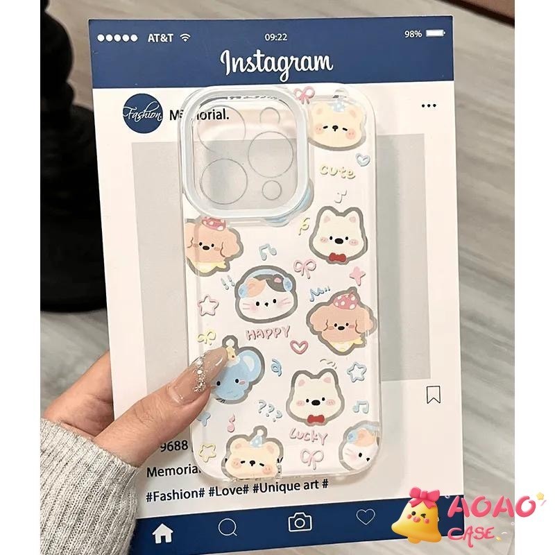 สัตว์โชคดีที่น่ารักน่ารักนุ่ม เคสไอโฟน 11 15 13 12 14 Pro Max 7Plus XR 8Plus 6 6s 7 8 Plus X XS Max SE 2020