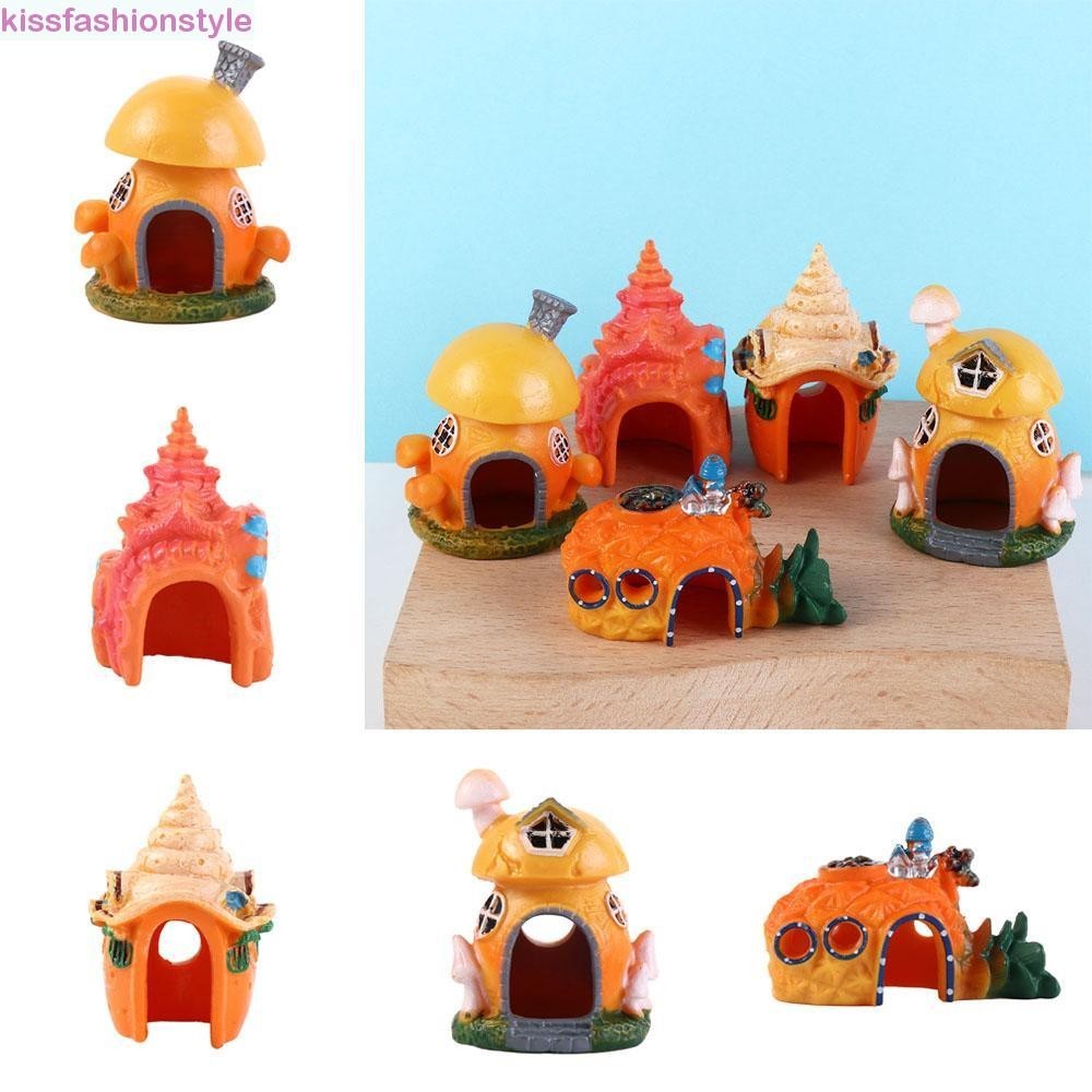 Kissfashionstyle เห็ดบ้านสังข์, จําลอง PVC ปลากุ้ง Hiding Shelter, Creative Mini ตกแต่ง Conch เครื่องประดับภูมิทัศน์