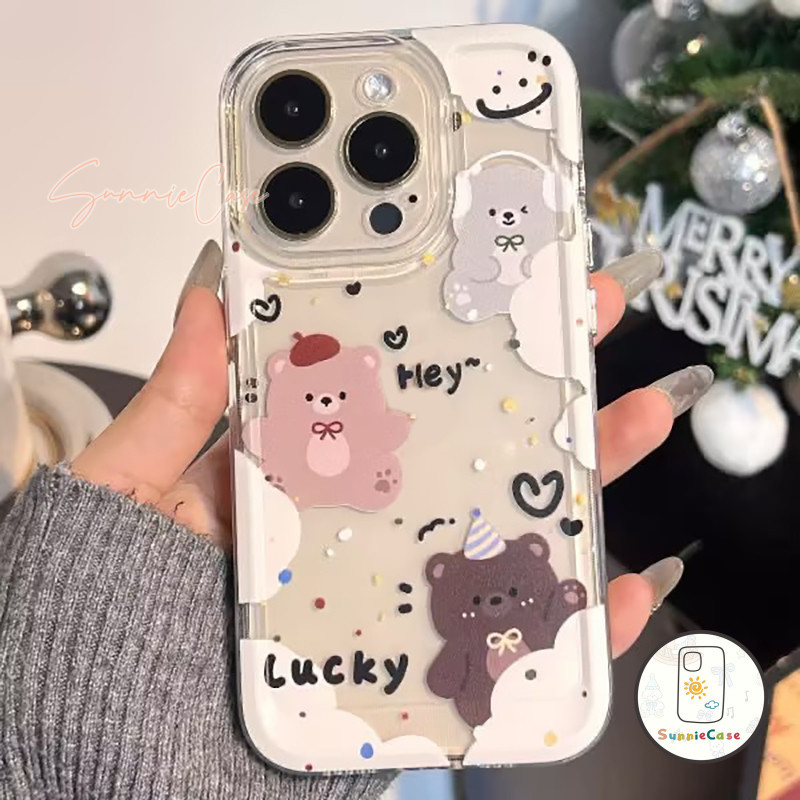 แมวหมีน่ารัก การ์ตูนดูเดิลตลก ๆ เคส VIVO Y12 Y21s Y11 Y51 Y31 Y91C Y91 Y17 Y30i Y15 Y50 Y20i Y21 Y30 Y15s CY35 เคส
