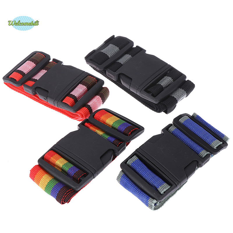 [Welcomebili] สายรัดกระเป๋าเดินทางเข็มขัดข้ามบรรจุ 180 ซม. เข็มขัดกระเป๋าเดินทางหัวเข็มขัดแบบปรับได้ใหม่