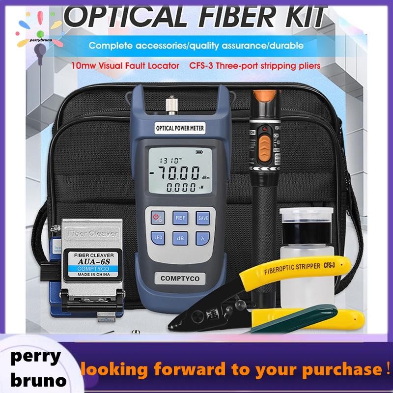 [perrybruno] Ftth Fiber Optic Tool Kit with Fiber Cleaver -70-+10DBm Optical Power Meter Visual Faul