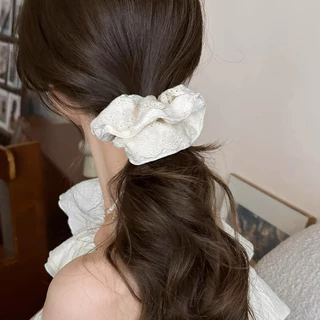 แฟชั่นเกาหลียืดหยุ่นขนาดใหญ่ผมหางม้า Scrunchies ผมผูกเชือกหัวยาง